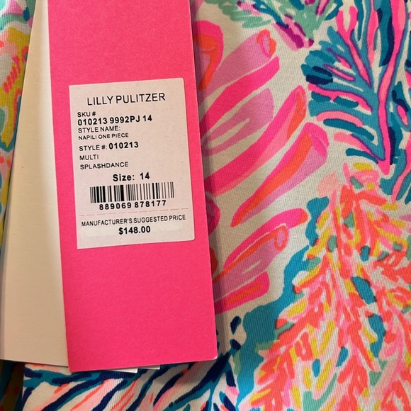 NWT Lilly Pulitzer Napili One-Piece Swimsuit in Splashdance Size 14, Women’s - Picture 2 of 12